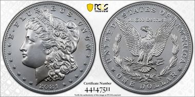 2021-CC Privy $1 Morgan Dollar 100th Anniversary MS70
