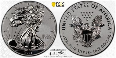 2021-W $1 Silver Eagle Rev PR - Type 1 Designer Edition - First Strike PR69