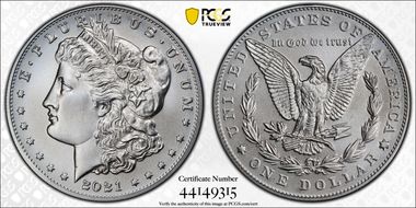 2021 $1 Morgan Dollar 100th Anniversary MS70