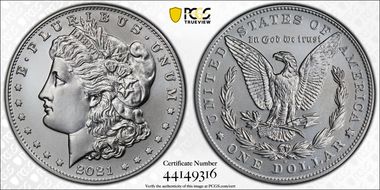 2021-D $1 Morgan Dollar 100th Anniversary MS69