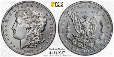 2021-S $1 Morgan Dollar 100th Anniversary MS70