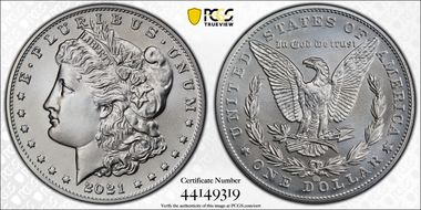 2021-CC Privy $1 Morgan Dollar 100th Anniversary MS70