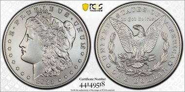 2021-S $1 Morgan Dollar 100th Anniversary MS70