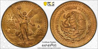 1981-Mo 1/2 oz Libertad Au MS67