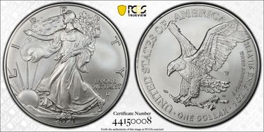 2021-W $1 Burnished Silver Eagle-Type 2 First Strike SP70