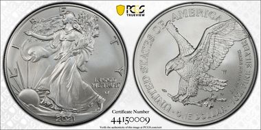 2021-W $1 Burnished Silver Eagle-Type 2 First Strike SP70