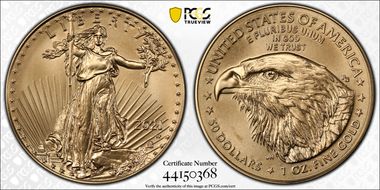 2021-W $50 Burnished Gold Eagle - Type 2 First Strike SP69