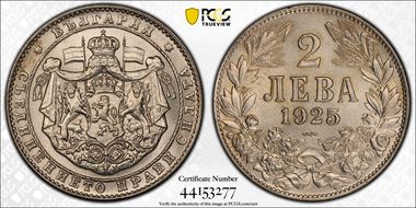 1925 2 Leva KM-38 Poissy MS65