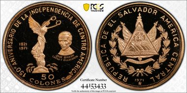 1971 50 Col 150th Ann.of Independence KM-144  Au PR65DCAM