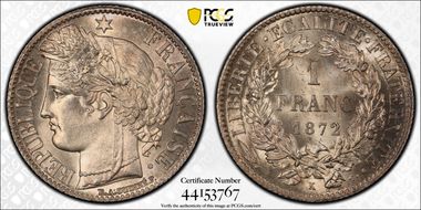 1872-K 1 Fr Gad-465a F-216 MS65