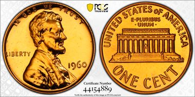 1960 1C Large Date PR67RD