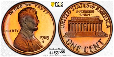 1983-S 1C PR67RB