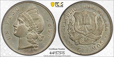 1897-A Peso KM-16  Ag N1