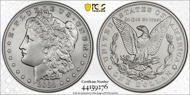 2021-S $1 Morgan Dollar 100th Anniversary MS70