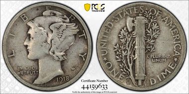 1918-D 10C F15