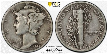 1944-S 10C VF20