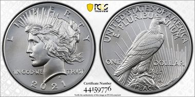2021 $1 Peace Dollar 100th Anniversary First Strike MS69