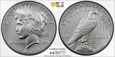 2021 $1 Peace Dollar 100th Anniversary First Strike MS69