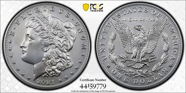 2021 $1 Morgan Dollar 100th Anniversary First Strike MS70