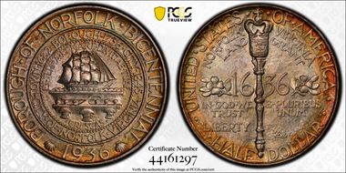 1936 50C Norfolk MS67