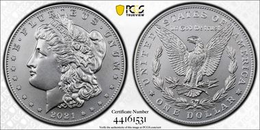 2021-D $1 Morgan Dollar 100th Anniversary First Strike MS70