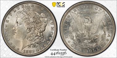 1882-O/S $1 Strong AU58