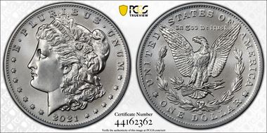2021-CC Privy $1 Morgan Dollar 100th Anniversary First Strike MS70