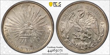 1908-Mo AM Peso KM-409.2 AU58