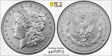 2021-D $1 Morgan Dollar 100th Anniversary First Strike MS70