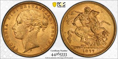 1877-M Sov S-3857 Long Tail MS62