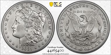 2021-CC Privy $1 Morgan Dollar 100th Anniversary First Strike MS70