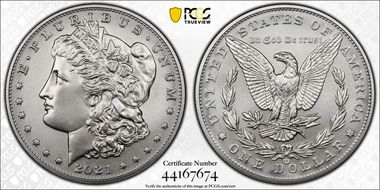 2021-CC Privy $1 Morgan Dollar 100th Anniversary First Strike MS69