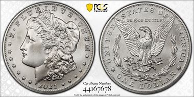 2021-CC Privy $1 Morgan Dollar 100th Anniversary First Strike MS70