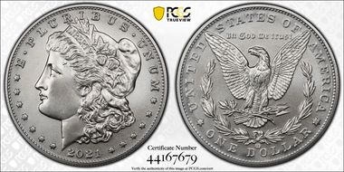 2021-CC Privy $1 Morgan Dollar 100th Anniversary First Strike MS70