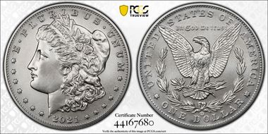 2021-CC Privy $1 Morgan Dollar 100th Anniversary First Strike MS70