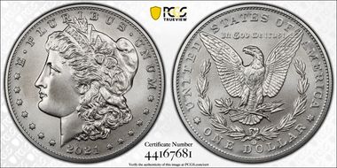 2021-CC Privy $1 Morgan Dollar 100th Anniversary First Strike MS70