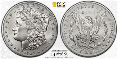 2021-O Privy $1 Morgan Dollar 100th Anniversary First Strike MS70