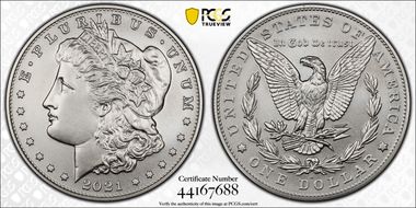 2021-S $1 Morgan Dollar 100th Anniversary First Strike MS70