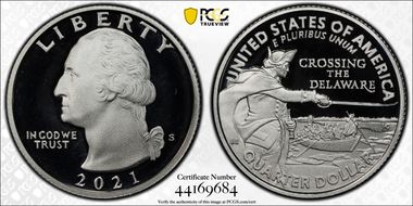 2021-S 25C Crossing the Delaware-Silver PR69DCAM