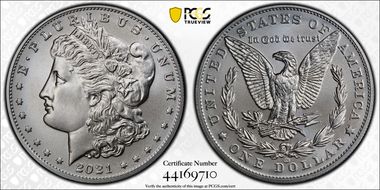 2021-CC Privy $1 Morgan Dollar 100th Anniversary MS70