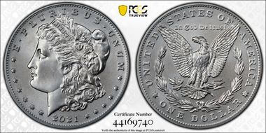 2021 $1 Morgan Dollar 100th Anniversary First Strike MS70