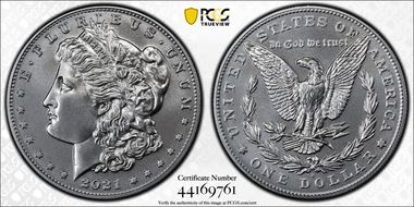 2021-D $1 Morgan Dollar 100th Anniversary First Strike MS70