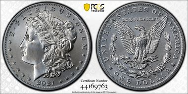 2021-O Privy $1 Morgan Dollar 100th Anniversary First Strike MS69