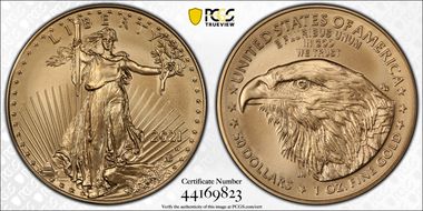 2021-W $50 Burnished Gold Eagle - Type 2 First Strike SP70
