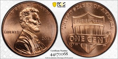 2018 1C Shield MS67RD