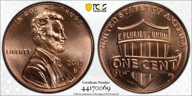 2018-D 1C Shield MS66RD