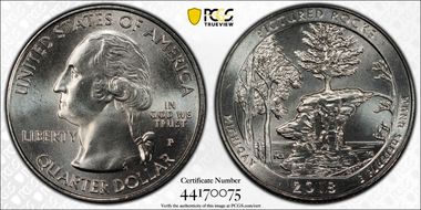 2018-P 25C Pictured Rocks NP MS67