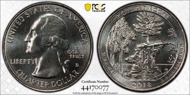 2018-D 25C Pictured Rocks NP MS68