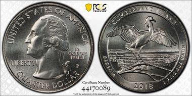 2018-P 25C Cumberland Island NP MS67