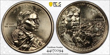 2018-D $1 Native American, Position A MS67